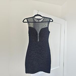 Bodycon Mini Dress Mesh Cleavage Backless